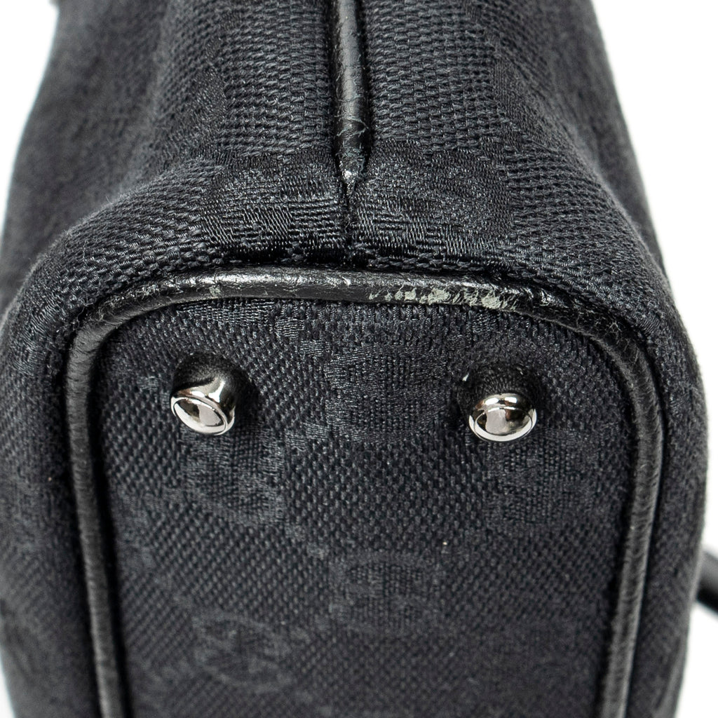 Shoulder Bag Horizontal Jacquard Tote Black Monogrammed Canvas