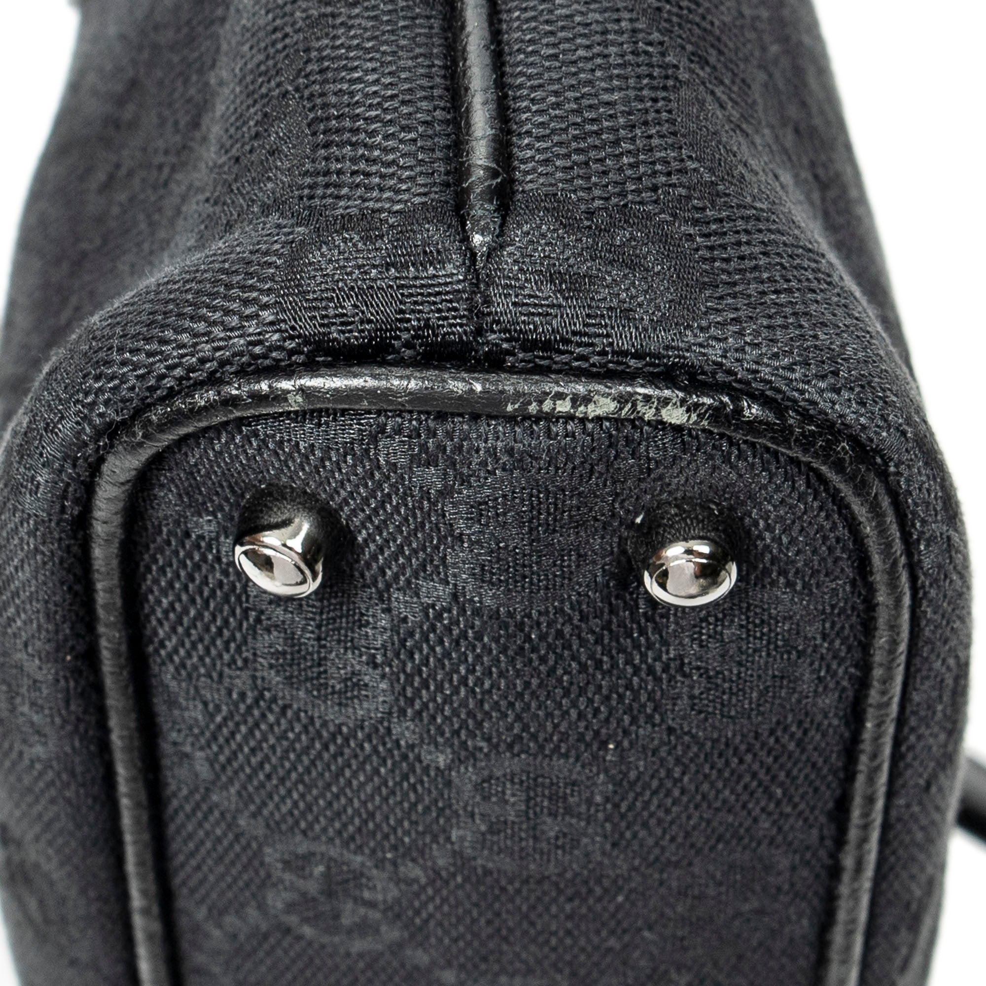 Shoulder Bag Horizontal Jacquard Tote Black Monogrammed Canvas