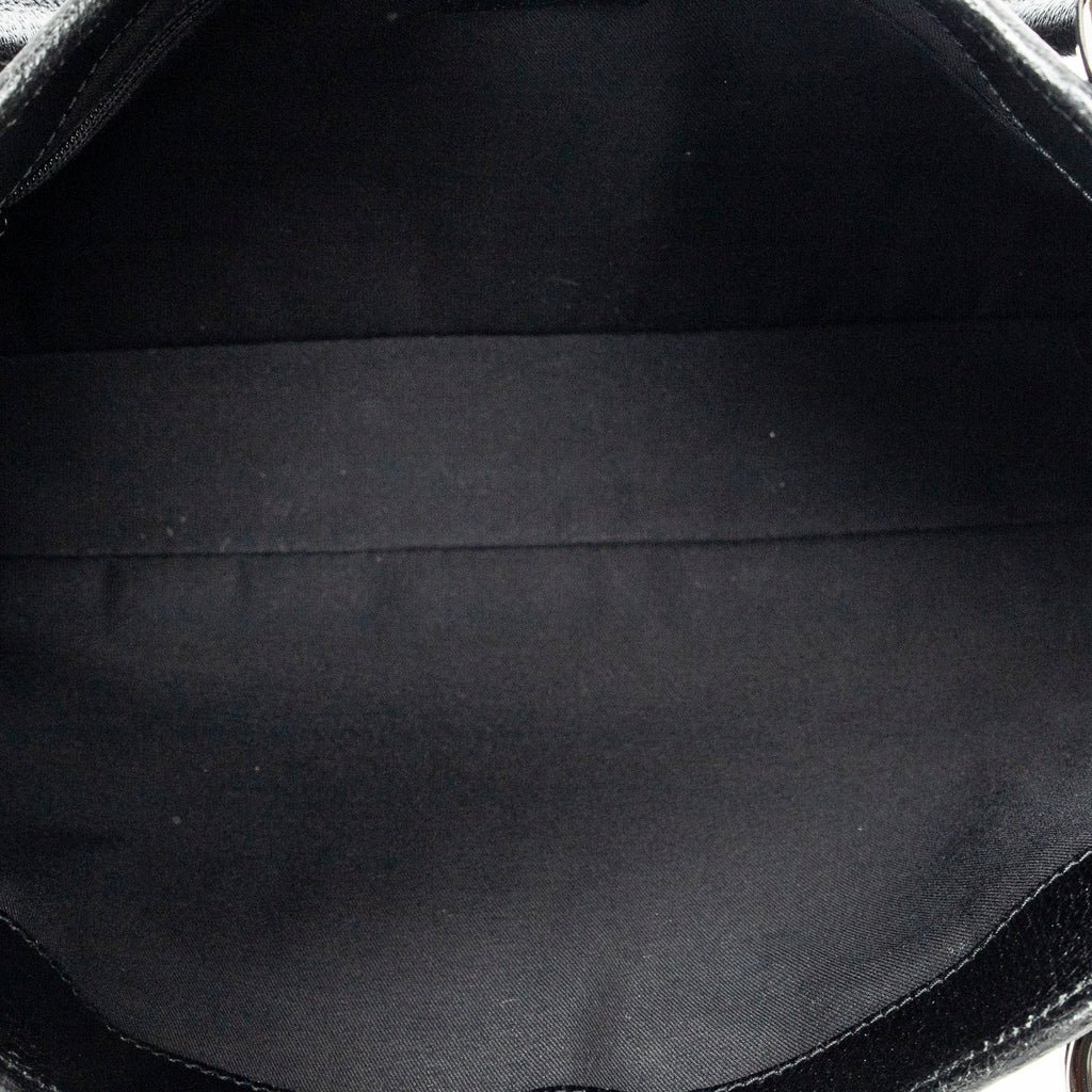 Shoulder Bag Horizontal Jacquard Tote Black Monogrammed Canvas