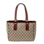 Shoulder Bag Small Shoulder Tote Maroon Monogrammed Canvas