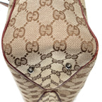 Shoulder Bag Small Shoulder Tote Maroon Monogrammed Canvas