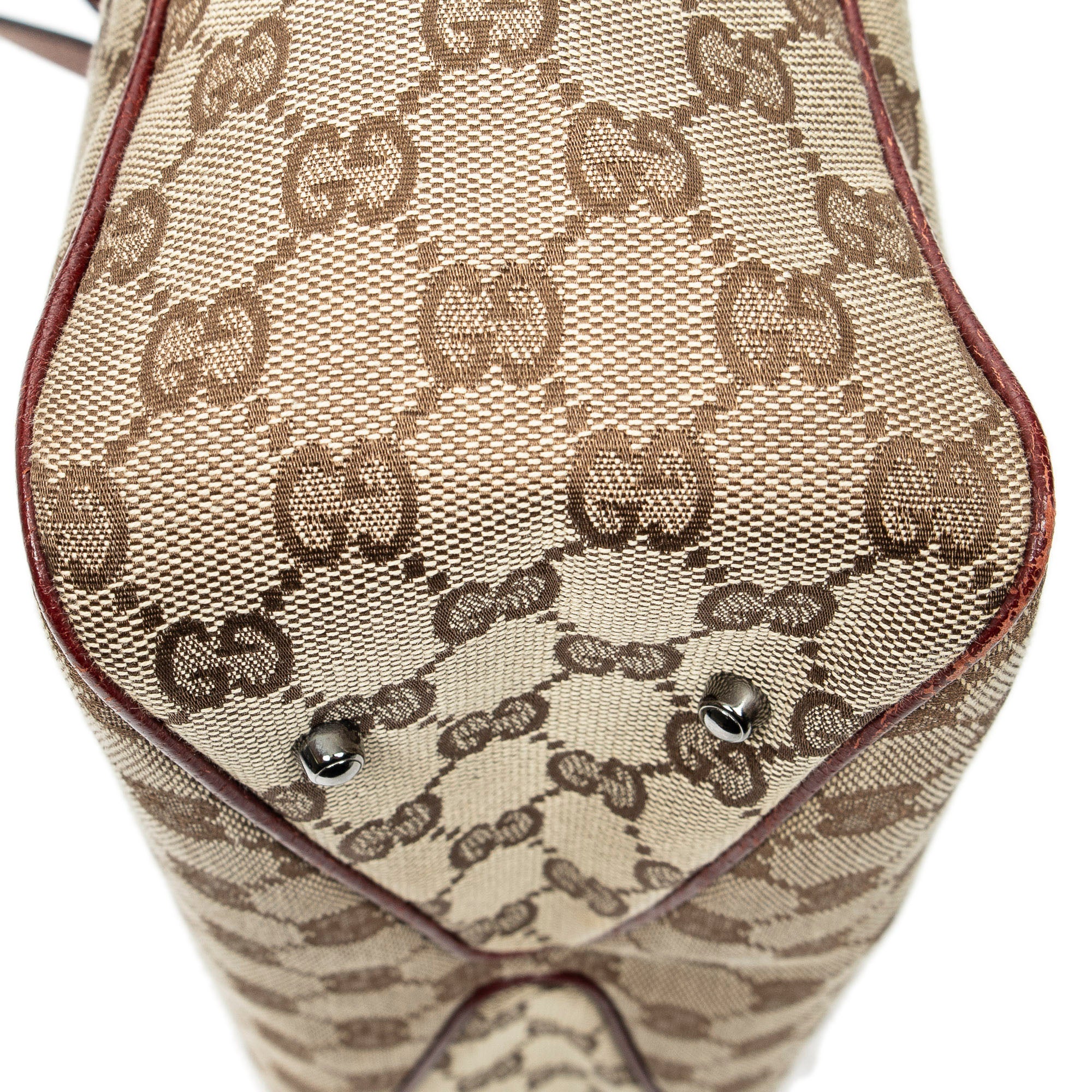 Shoulder Bag Small Shoulder Tote Maroon Monogrammed Canvas