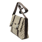 Shoulder Bag Medium Buckle Messenger Dark Brown Supreme Coated Canvas