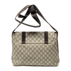 Shoulder Bag Medium Buckle Messenger Dark Brown Supreme Coated Canvas