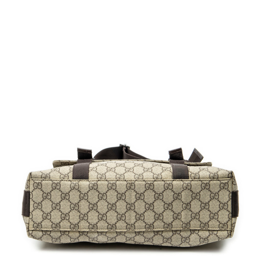 Shoulder Bag Medium Buckle Messenger Dark Brown Supreme Coated Canvas
