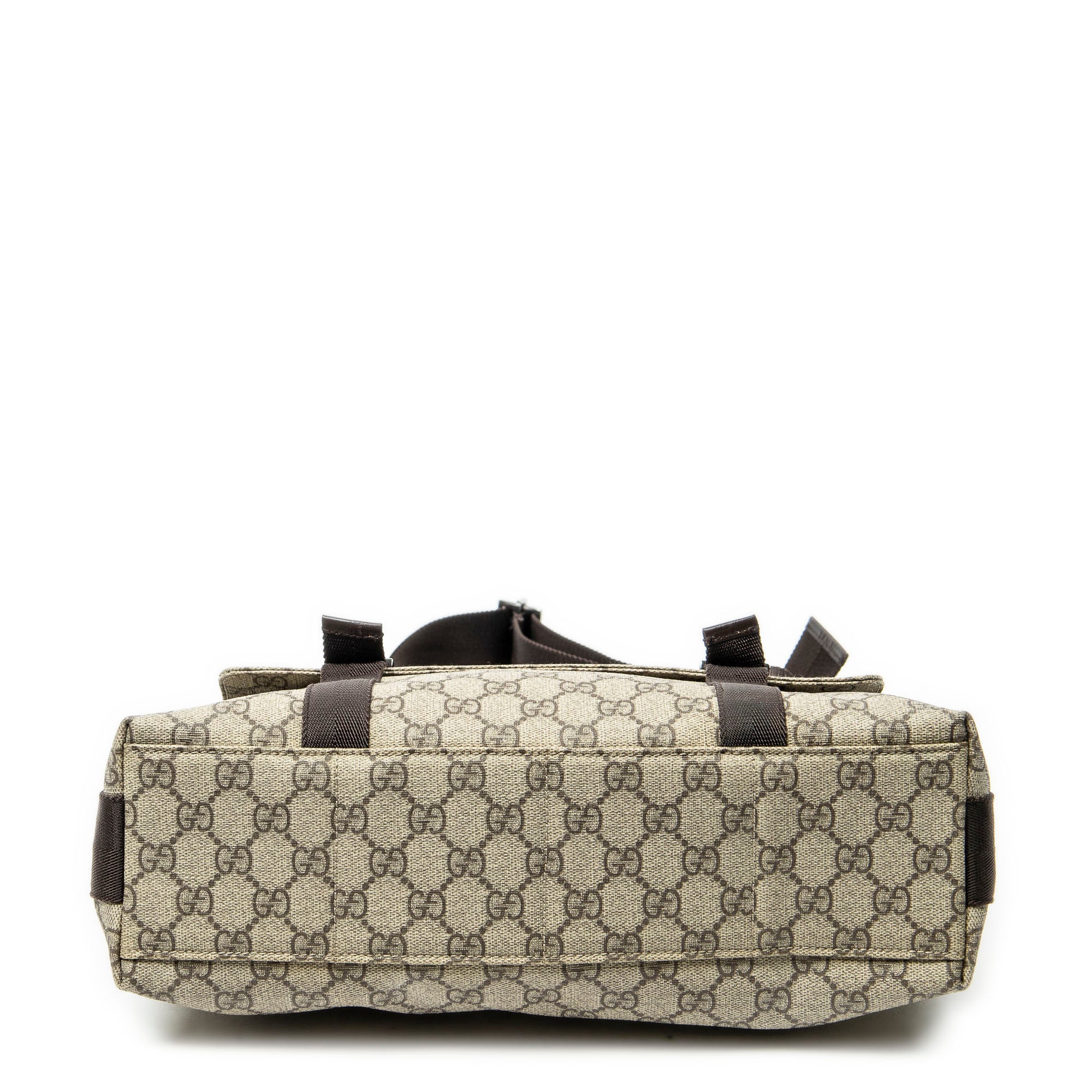 Shoulder Bag Medium Buckle Messenger Dark Brown Supreme Coated Canvas