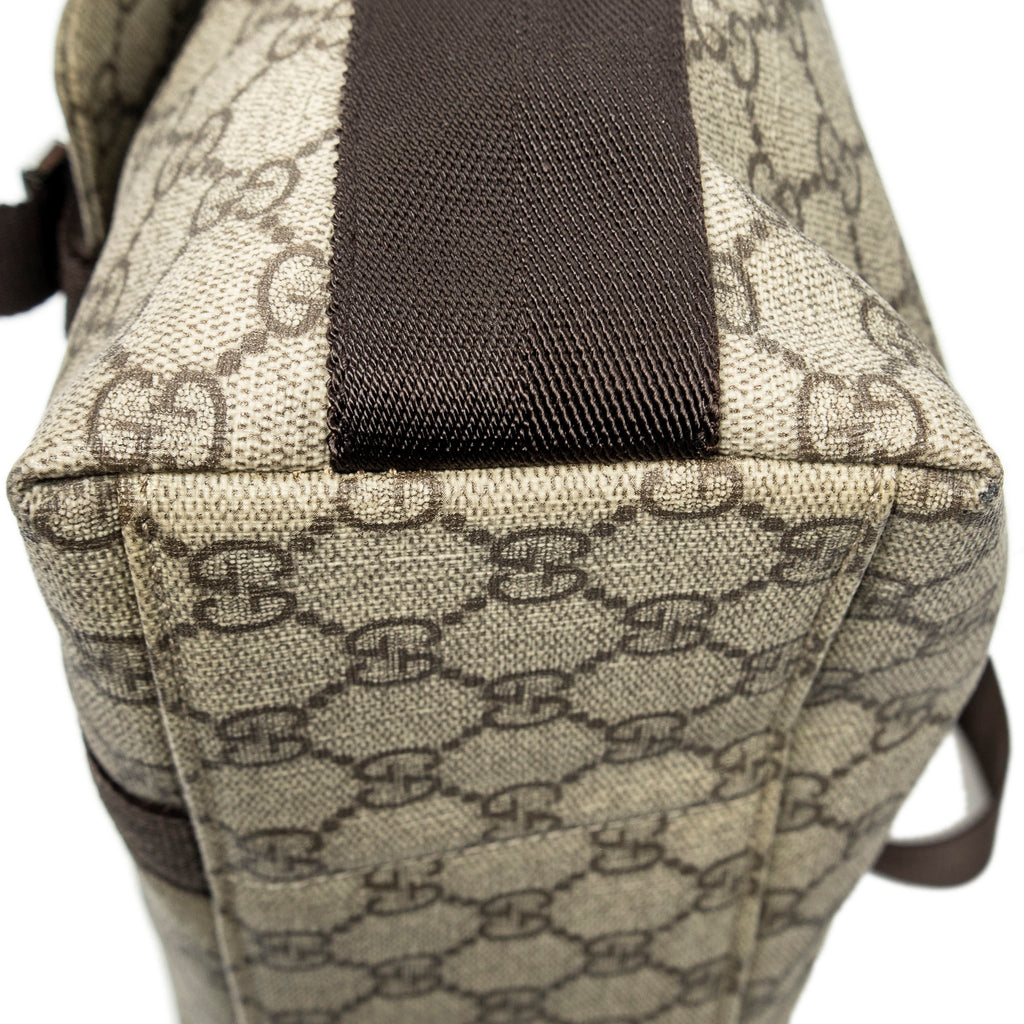 Shoulder Bag Medium Buckle Messenger Dark Brown Supreme Coated Canvas
