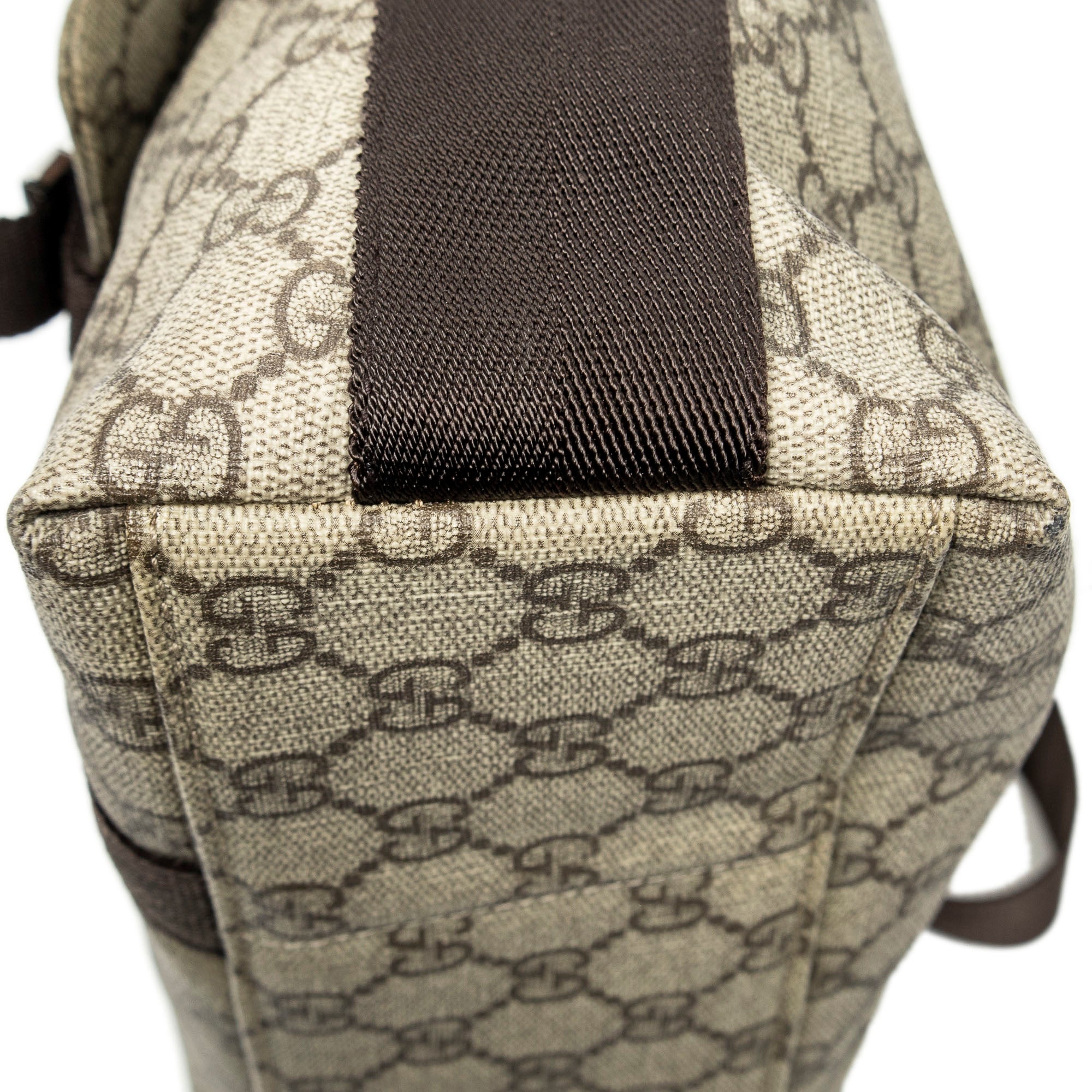 Shoulder Bag Medium Buckle Messenger Dark Brown Supreme Coated Canvas