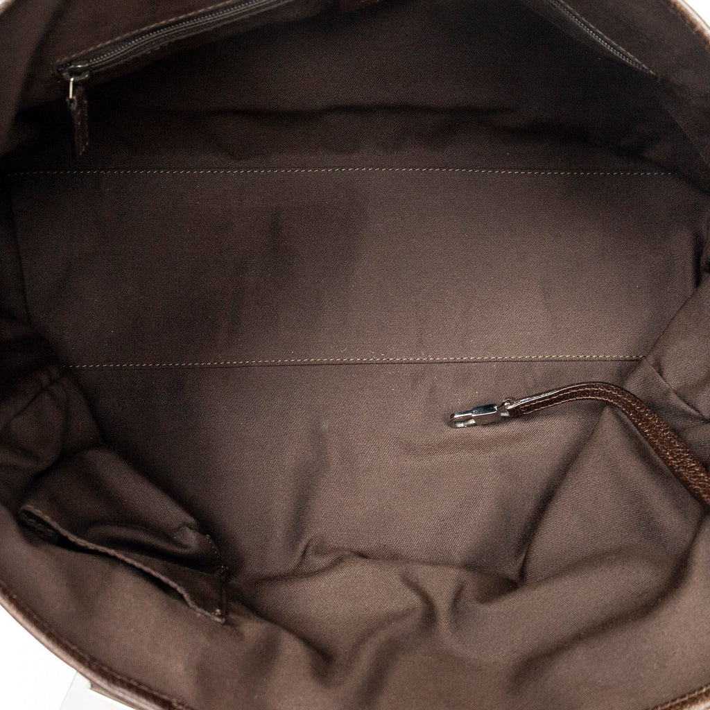 Shoulder Bag Web Medium Pop Tote Brown Monogrammed Canvas