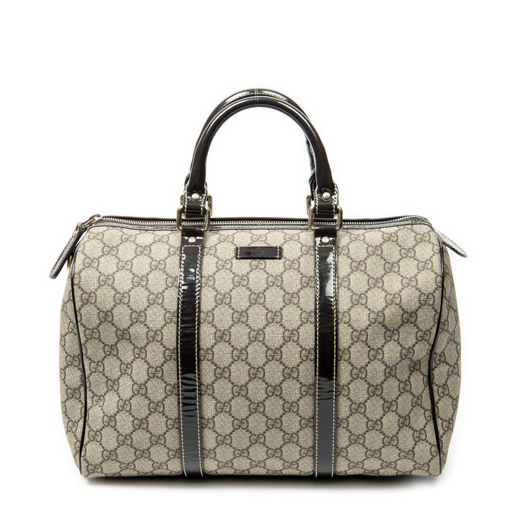 Handbag Medium Boston Dark Brown Supreme Coated Canvas