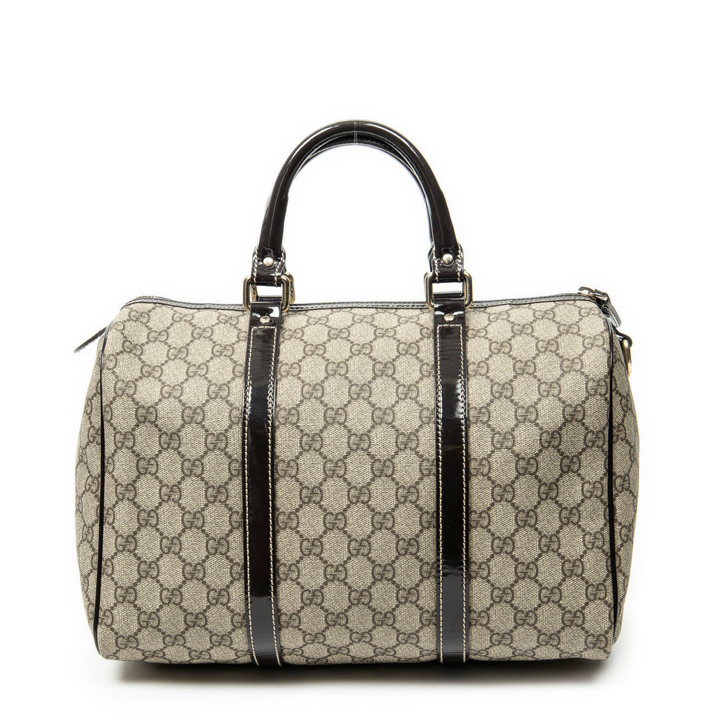 Handbag Medium Boston Dark Brown Supreme Coated Canvas