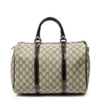 Handbag Medium Boston Dark Brown Supreme Coated Canvas