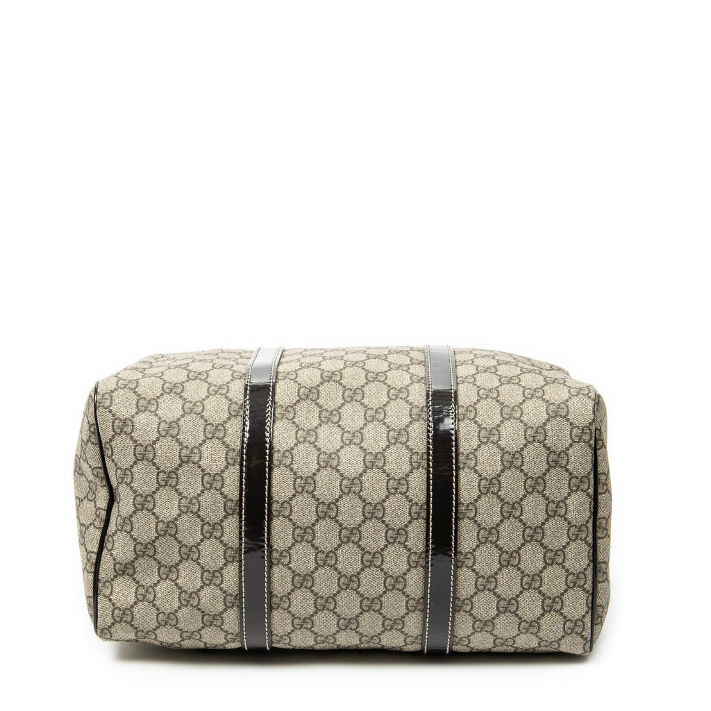 Handbag Medium Boston Dark Brown Supreme Coated Canvas