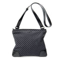 Shoulder Bag Large Square Zip Messenger Black Diamante Canvas