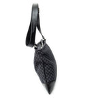 Shoulder Bag Large Square Zip Messenger Black Diamante Canvas