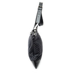 Shoulder Bag Large Square Zip Messenger Black Diamante Canvas