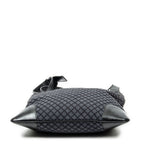 Shoulder Bag Large Square Zip Messenger Black Diamante Canvas