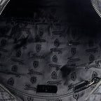 Shoulder Bag Large Square Zip Messenger Black Diamante Canvas