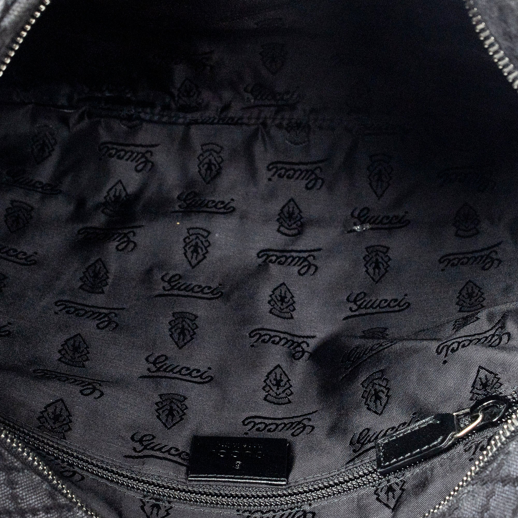 Shoulder Bag Large Square Zip Messenger Black Diamante Canvas