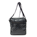 Shoulder Bag Front Zip Messenger Black Guccissima Imprint Coated Canvas