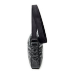 Shoulder Bag Front Zip Messenger Black Guccissima Imprint Coated Canvas