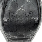 Shoulder Bag Front Zip Messenger Black Guccissima Imprint Coated Canvas