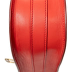 Shoulder Bag Vintage Saddle Flap Red Calfskin Leather