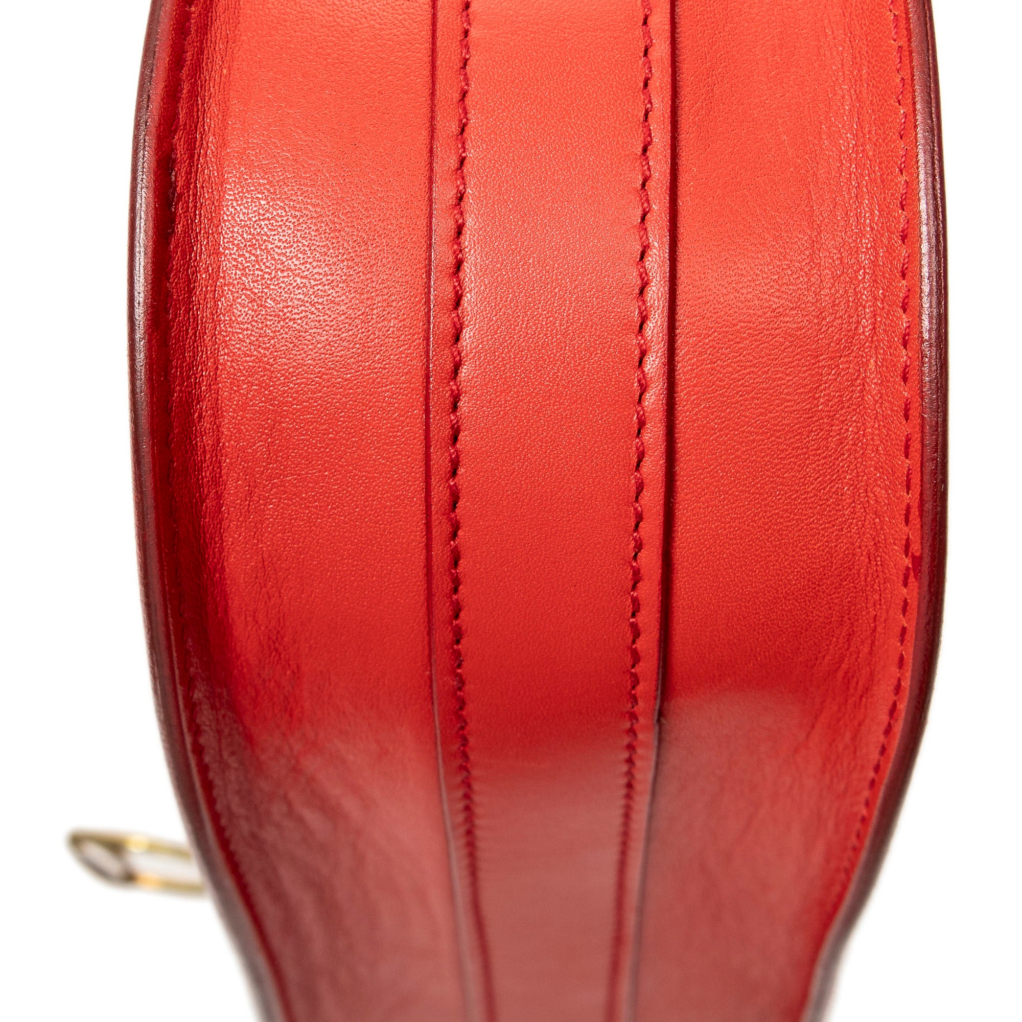 Shoulder Bag Vintage Saddle Flap Red Calfskin Leather