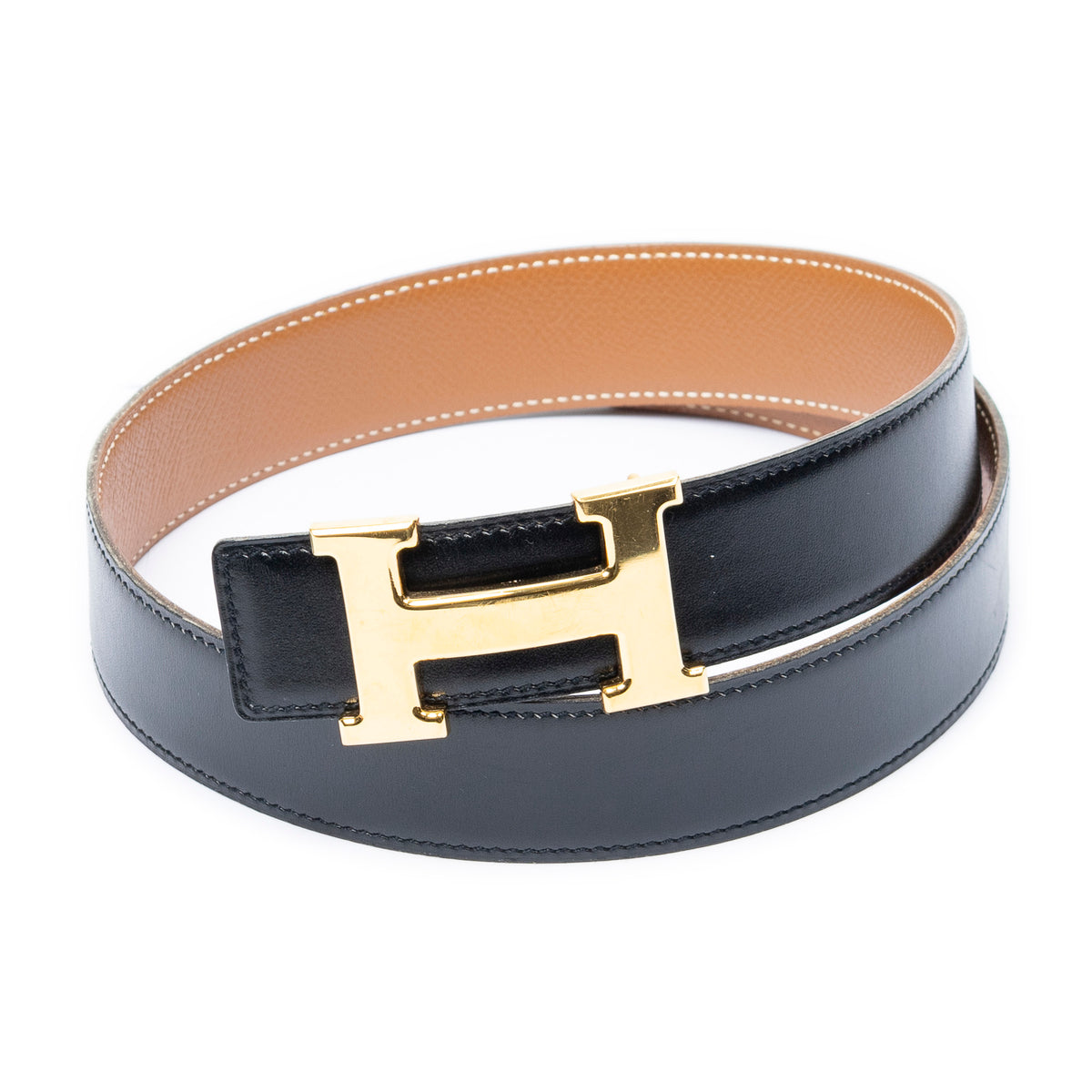 Cinturón Constance H 65 de piel Box negra