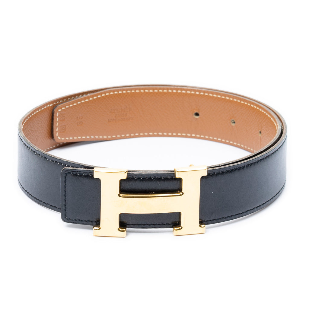 Cinturón Constance H 65 de piel Box negra
