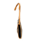 Shoulder Bag Vintage Flap Crossbody Black Woven Coated Canvas