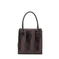 Handbag Vintage Small Top Handle Tote Dark Brown Monogram Nylon Canvas