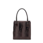Handbag Vintage Small Top Handle Tote Dark Brown Monogram Nylon Canvas