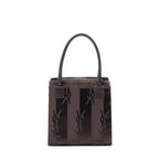 Handbag Vintage Small Top Handle Tote Dark Brown Monogram Nylon Canvas