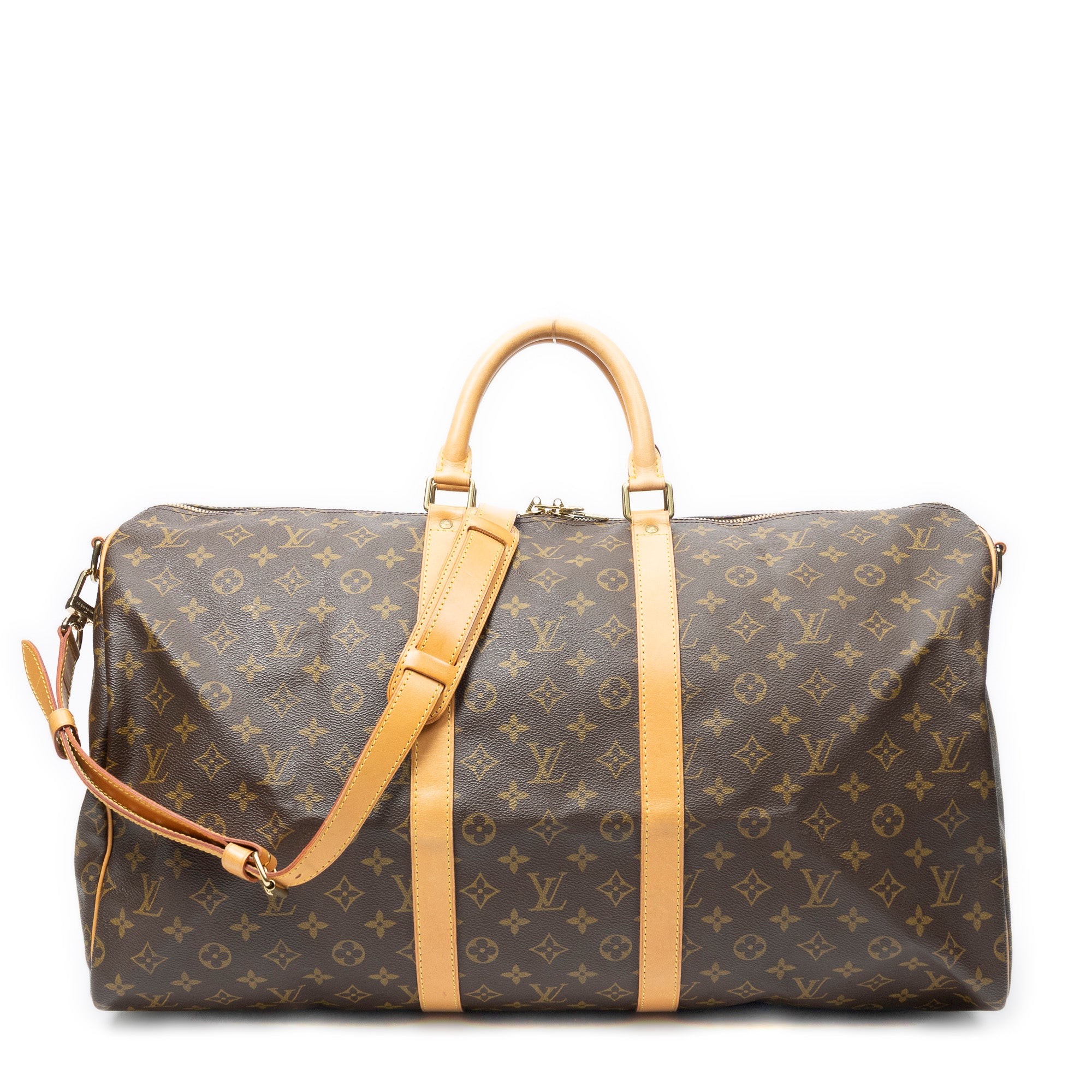 Travel Bag Keepall Bandouliere 55 Brown Monogram Canvas