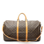 Travel Bag Keepall Bandouliere 55 Brown Monogram Canvas