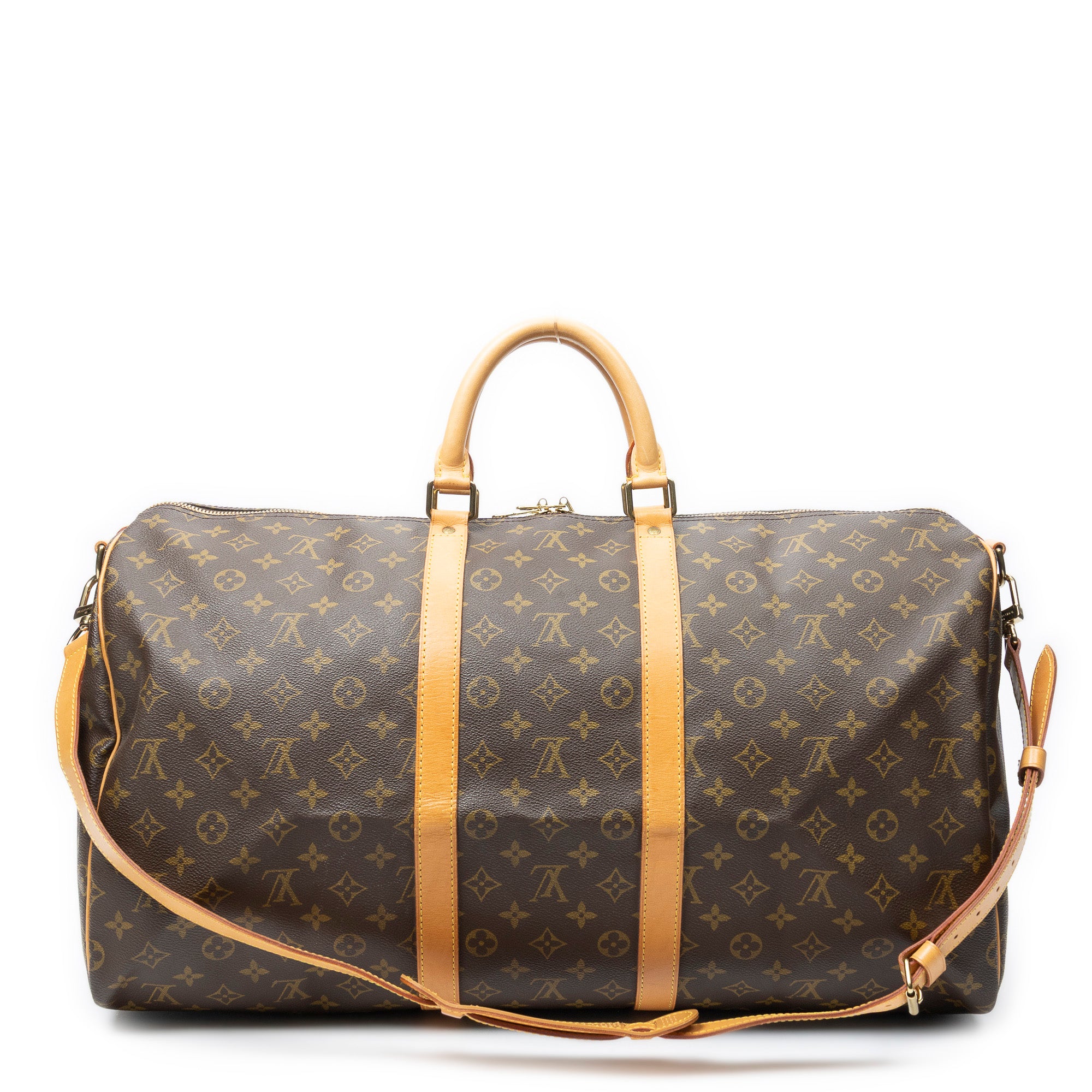 Travel Bag Keepall Bandouliere 55 Brown Monogram Canvas
