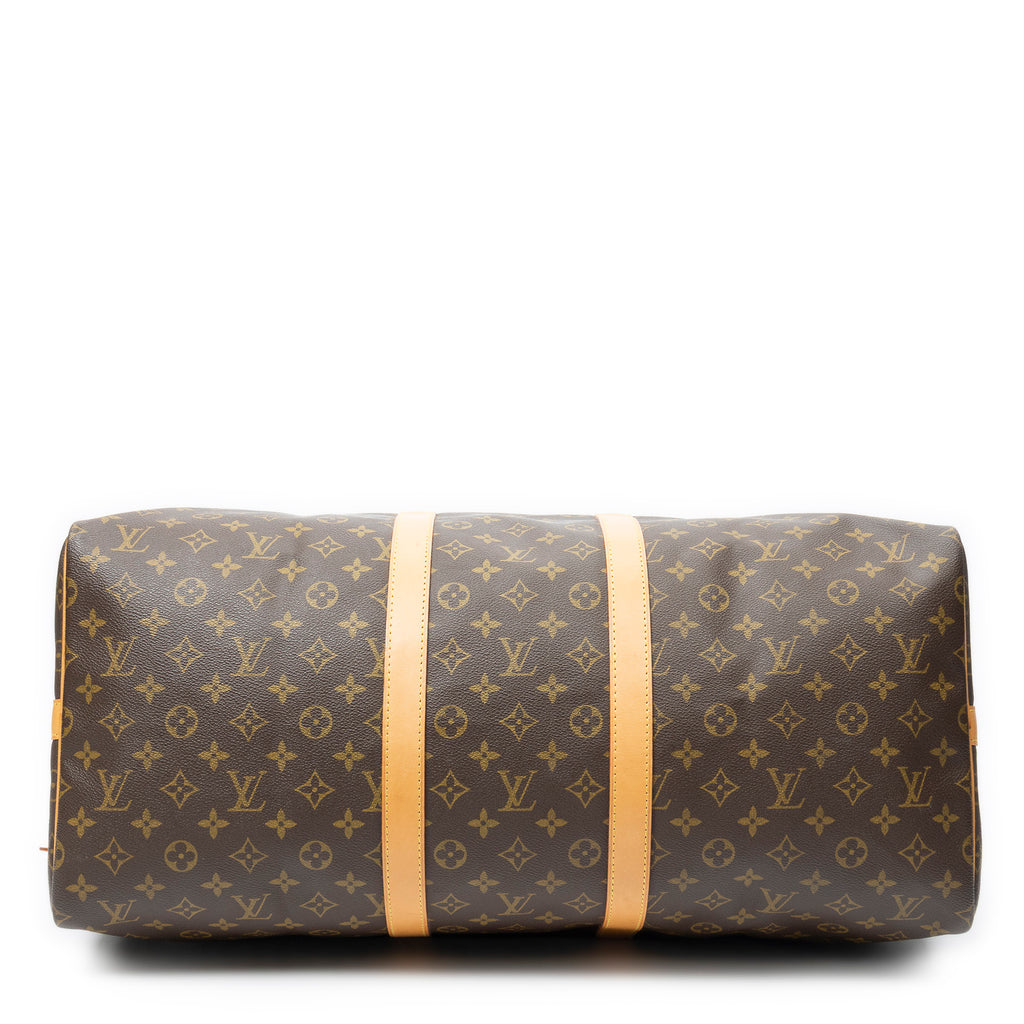 Travel Bag Keepall Bandouliere 55 Brown Monogram Canvas