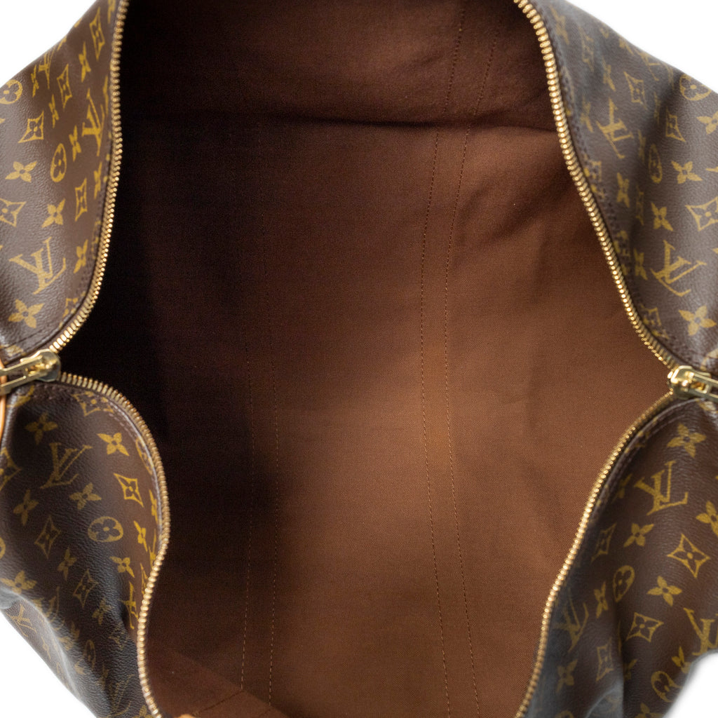 Travel Bag Keepall Bandouliere 55 Brown Monogram Canvas