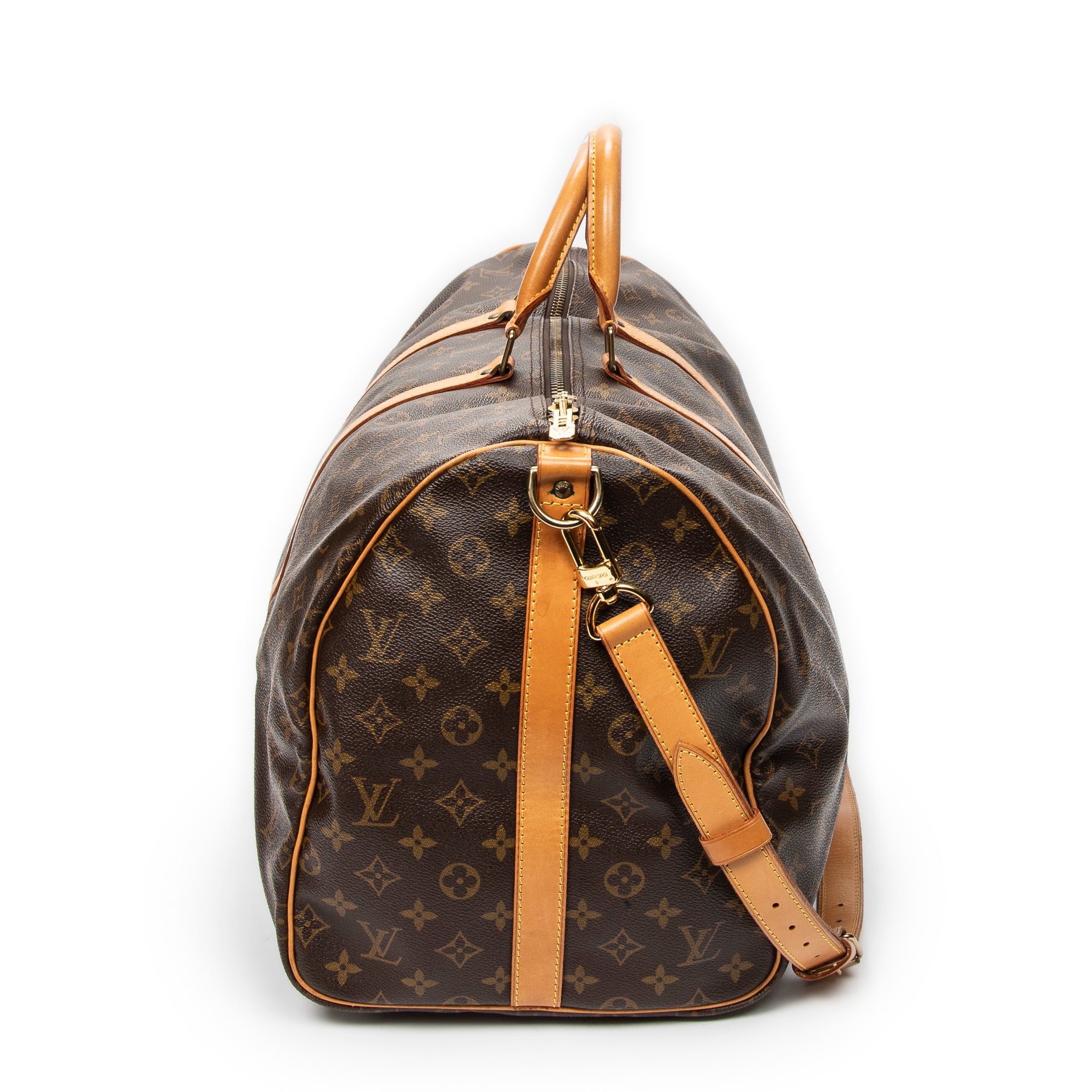 Travel Bag Keepall Bandouliere 55 Brown Monogram Canvas