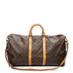 Travel Bag Keepall Bandouliere 55 Brown Monogram Canvas