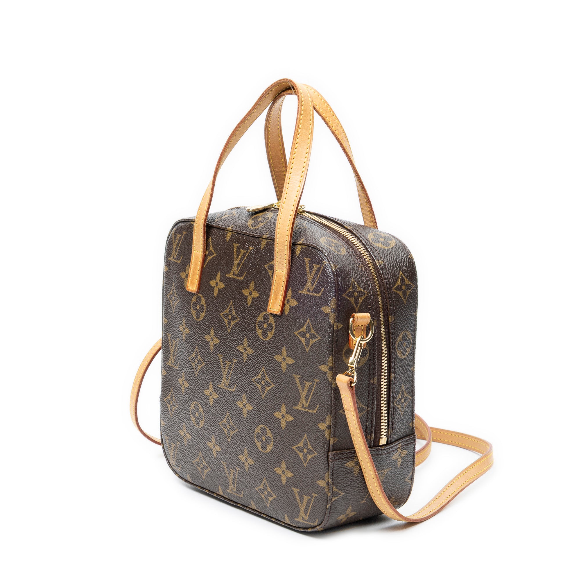 Handbag Spontini Brown Monogram Canvas
