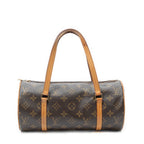 Handbag Papillon 26 Brown Monogram Canvas