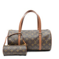 Handbag Papillon 30 Brown Monogram Canvas