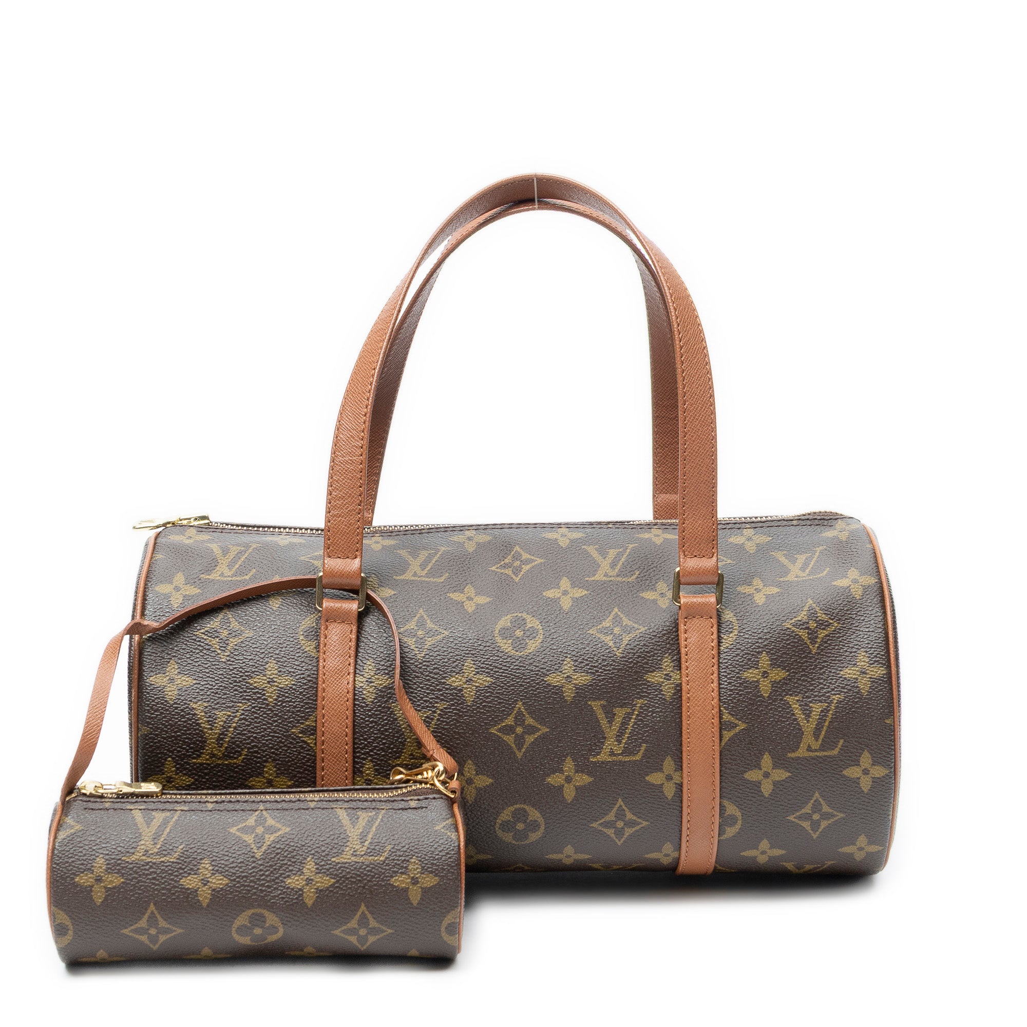 Handbag Papillon 30 Brown Monogram Canvas