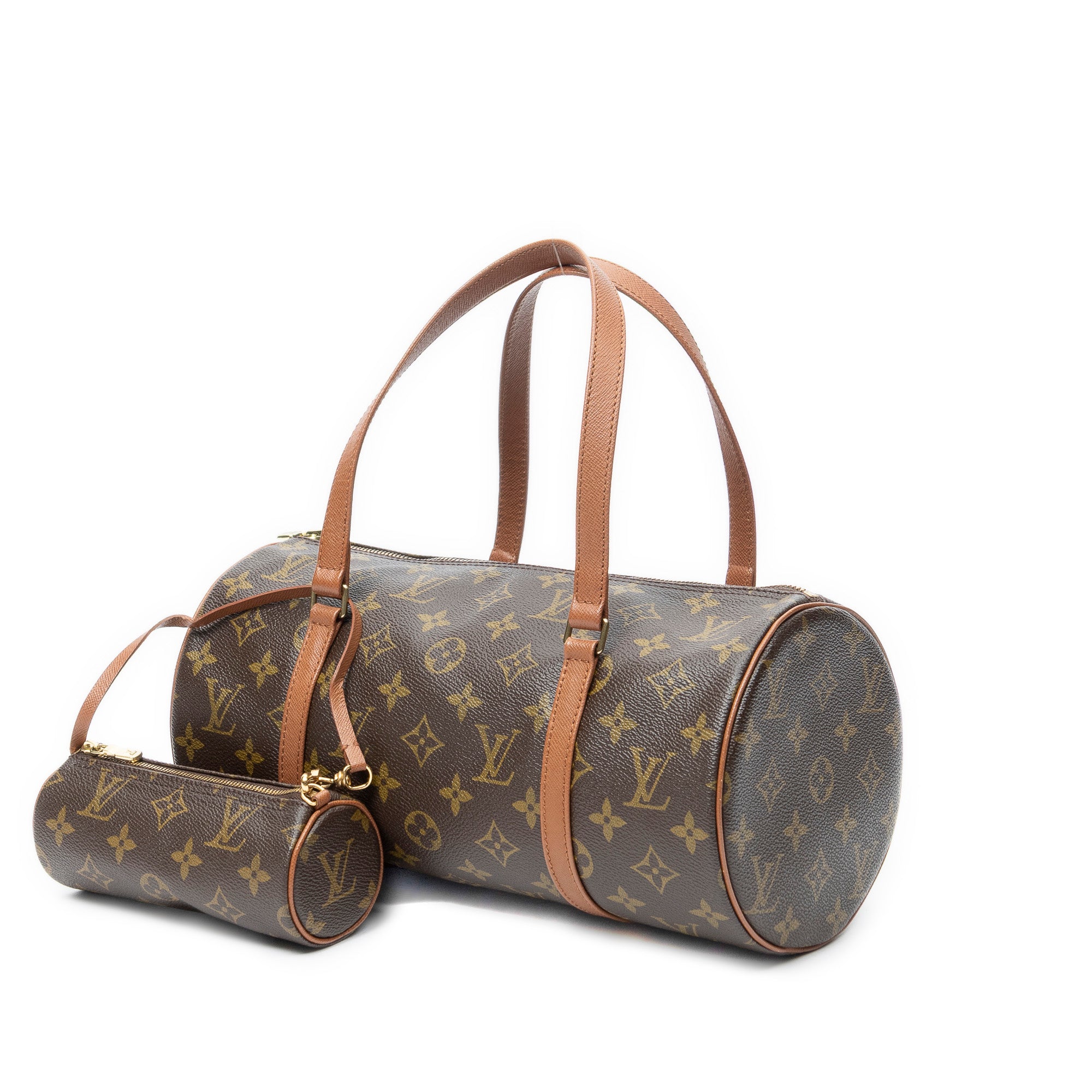 Handbag Papillon 30 Brown Monogram Canvas