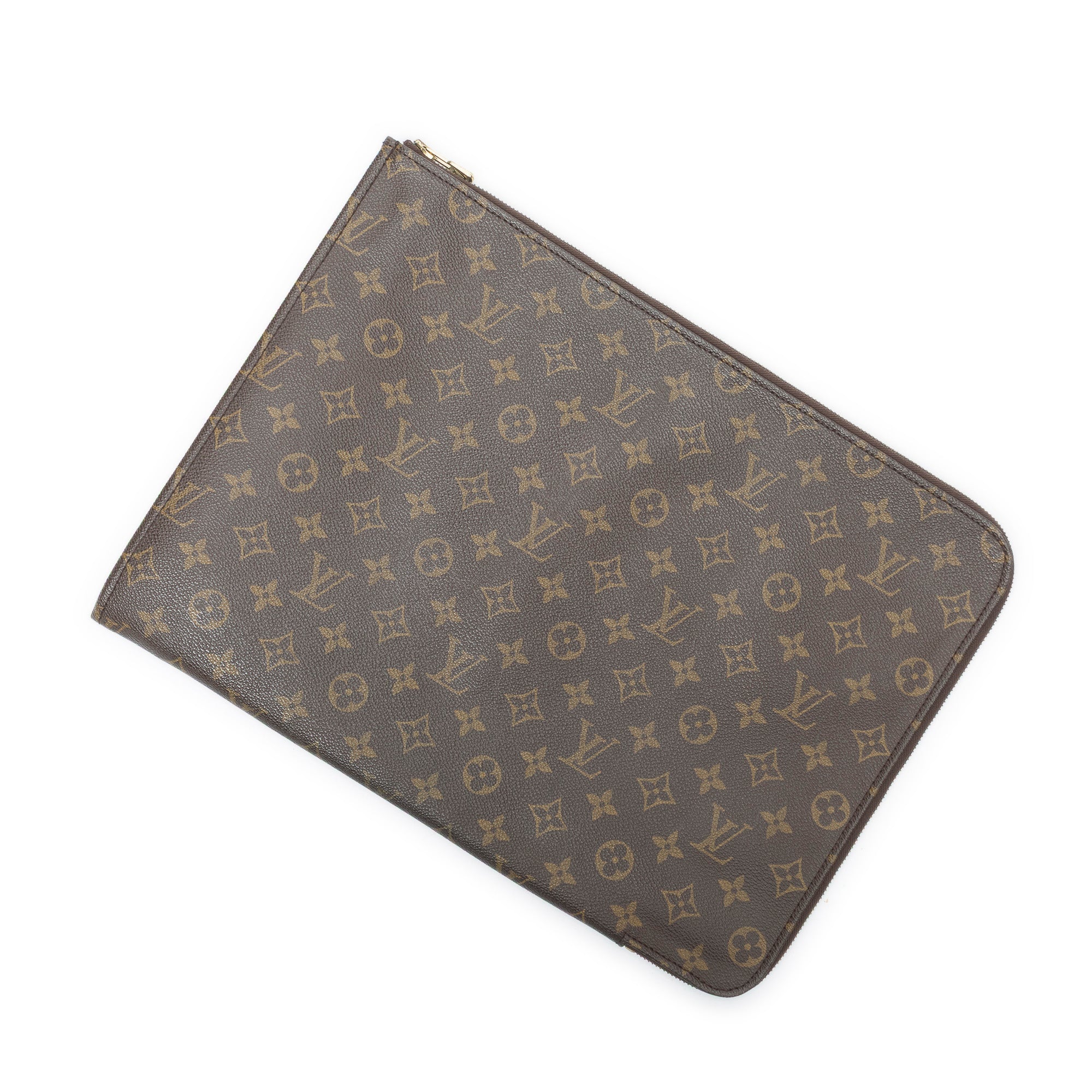 Clutch Poche Documents GM Brown Monogram Canvas