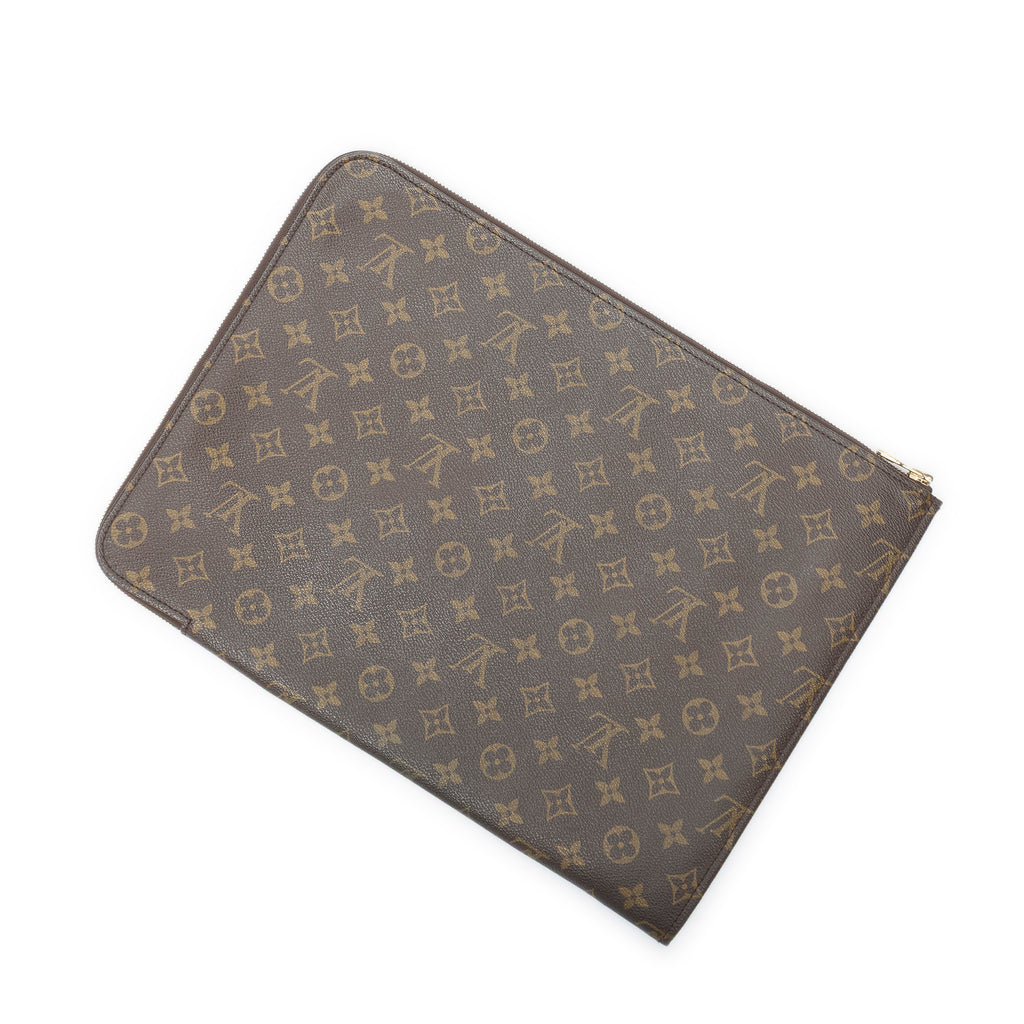 Clutch Poche Documents GM Brown Monogram Canvas