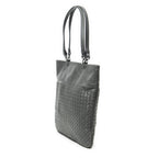 Shoulder Bag Flat Tote Grey Intrecciato Leather