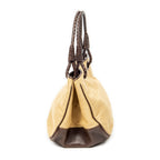 Shoulder Bag Vintage Straw Tote Brown Canvas